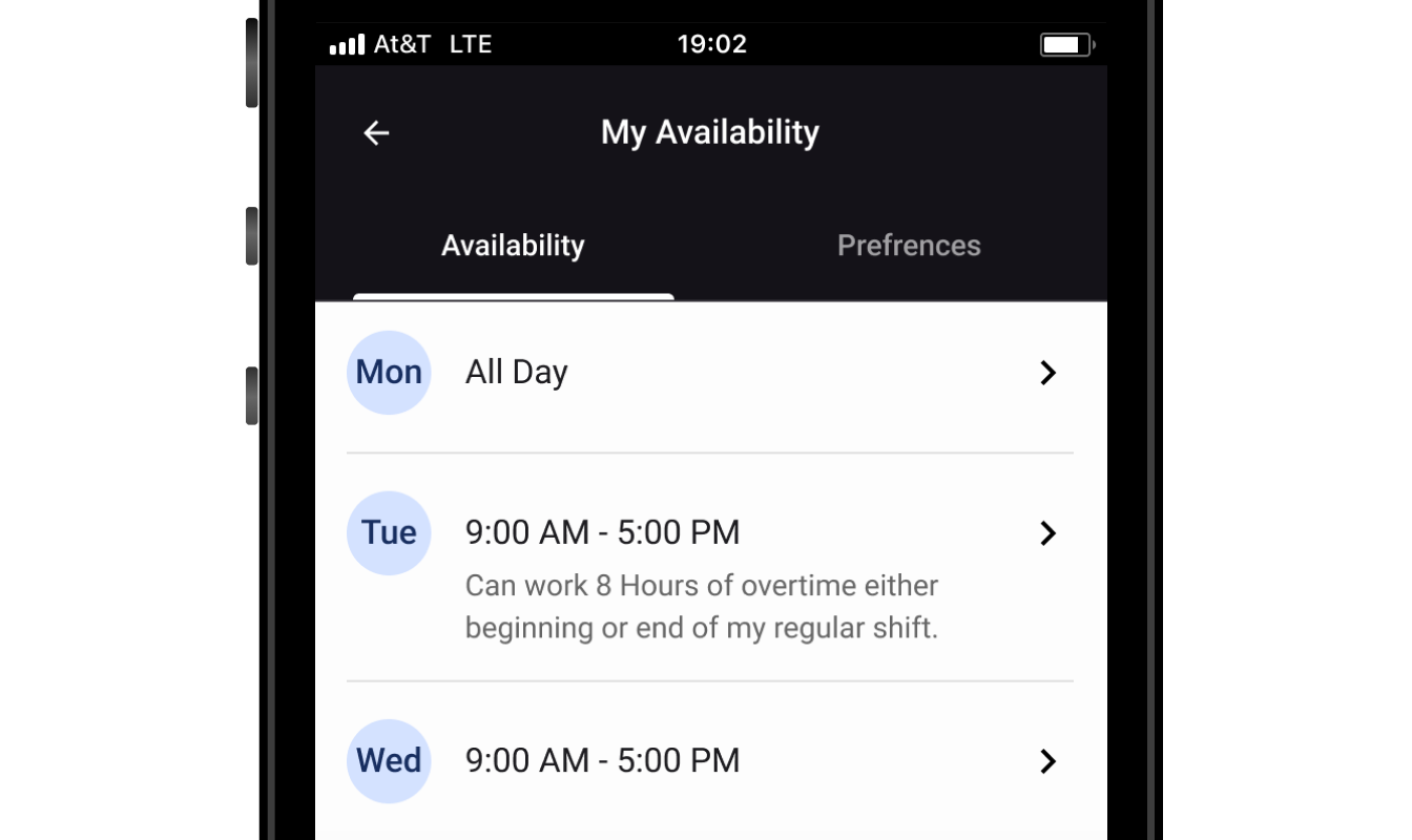 Worker scheduling interface